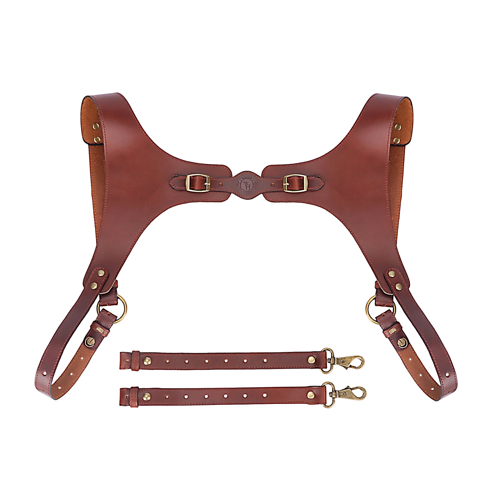Tourbon Leather Men’s Suspenders Harness Punk Chest Vintage Hooks Pants Braces