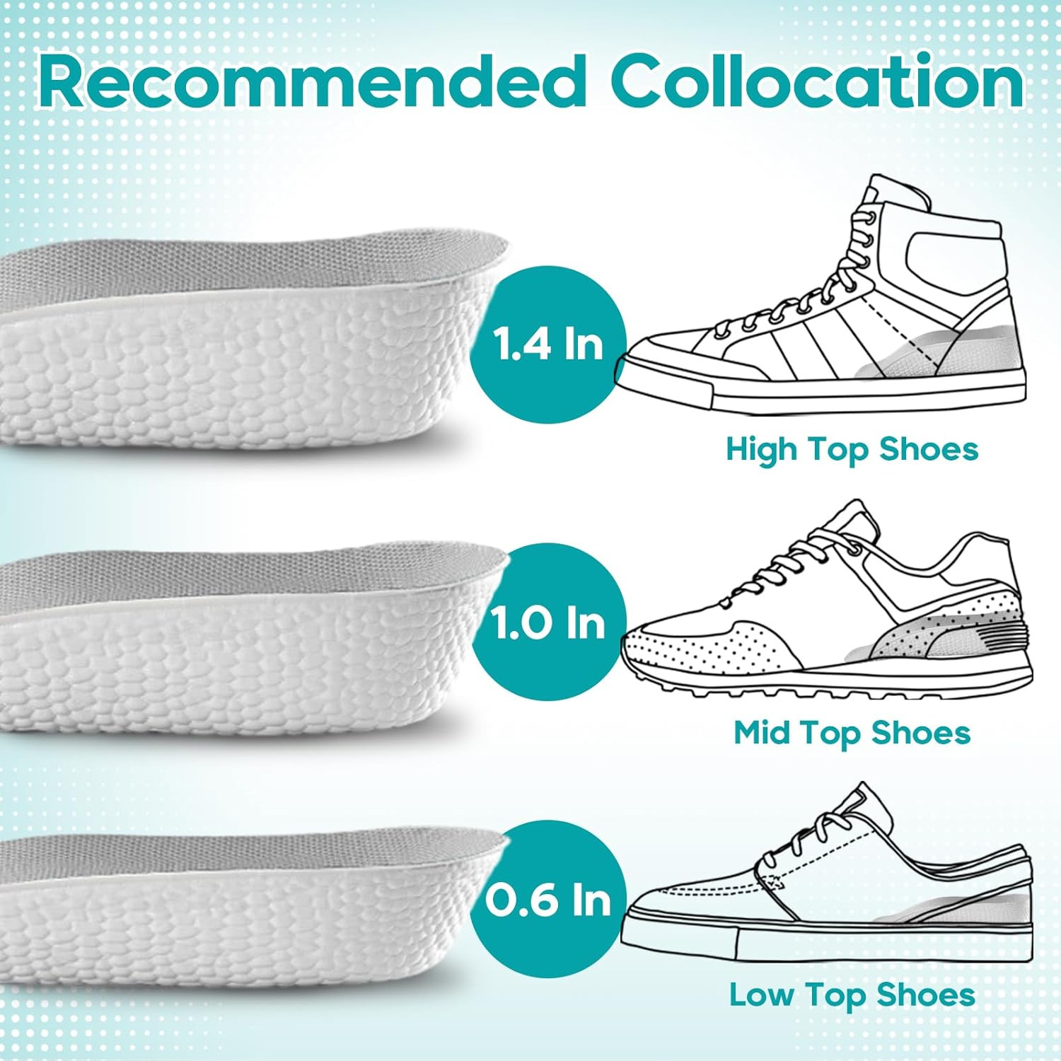 Height Increase Insoles – Orthopedic High Pads 1.0 – Arch Support Insoles for Pl