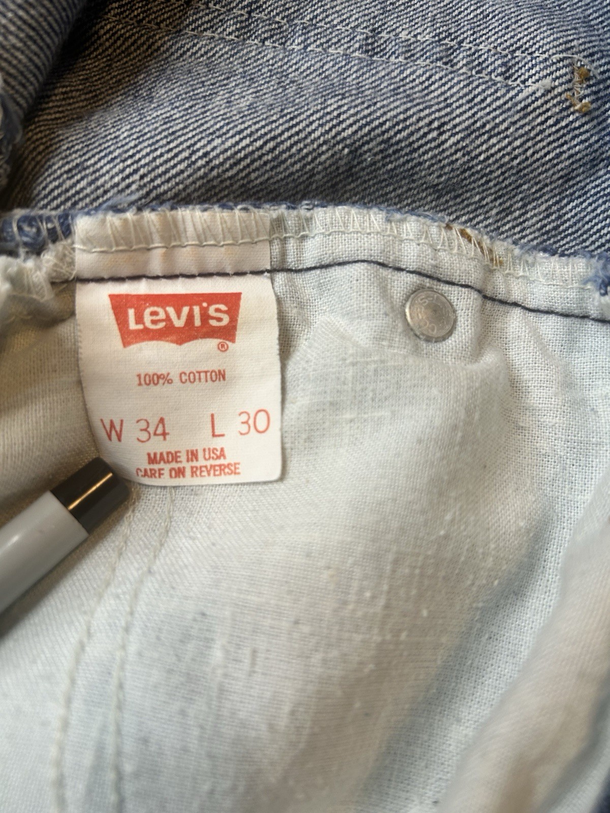 Vintage Levi’s 509 Orange Tab Straight Leg Denim Jeans Made in USA 34×30
