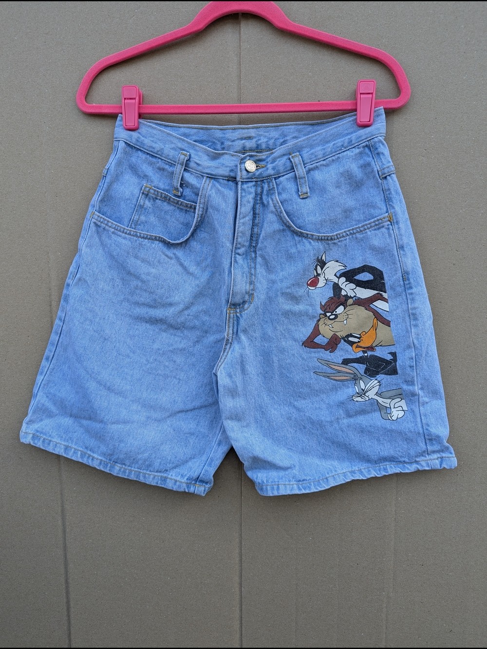 Vtg 90s Looney Tunes Women’s Denim Shorts Medium Blue Jeans Jerry Leigh Cartoon