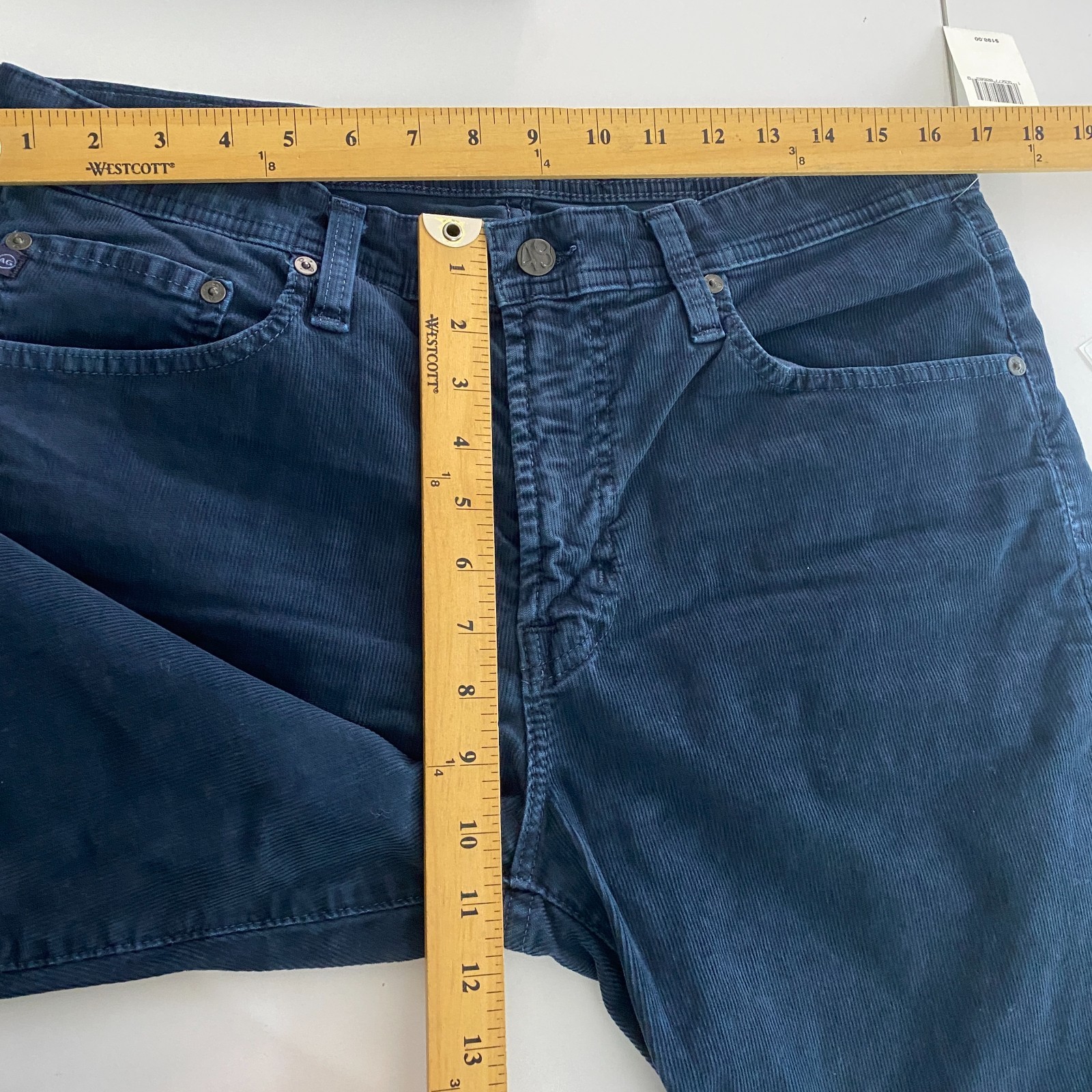 AG Adriano Goldschmied Everett Corduroy Pants Blue Slim Straight 34×34