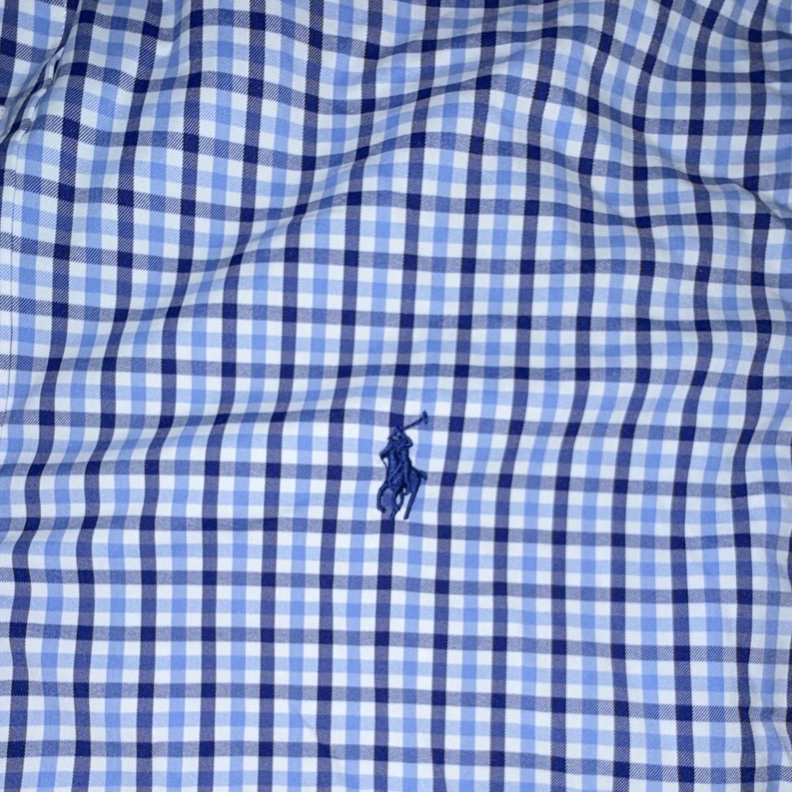 Ralph Lauren Performance Classic Fit Dress Shirt 16-16.5 32/33 Blue Check