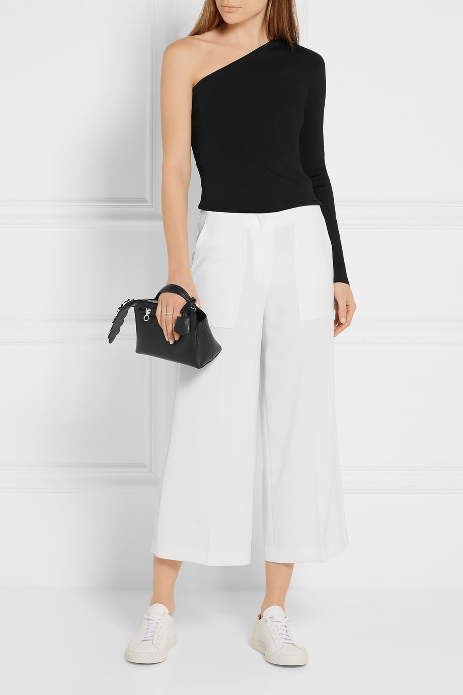 NWT Theory Lefft One Shoulder Matte Jersey Top Black Size P(XS),S,M $190