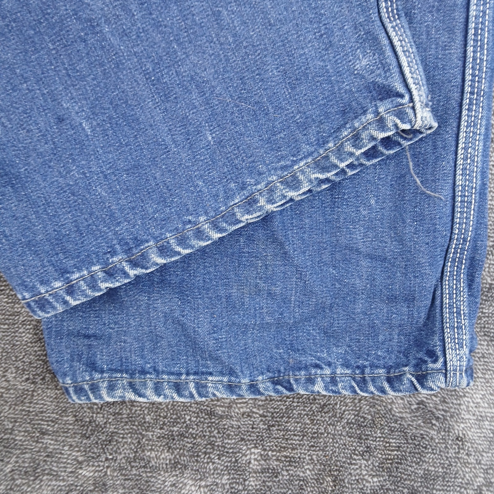 Vtg Lee Sanforized Jelt Denim Overalls 30×28 Donut Button Fly 50s 60s Stains