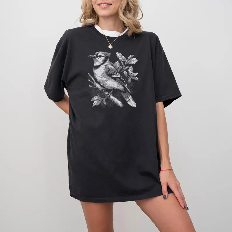 Aesthetic Blue Jay Comfort Tee Birdwatcher Nature Lover Gift