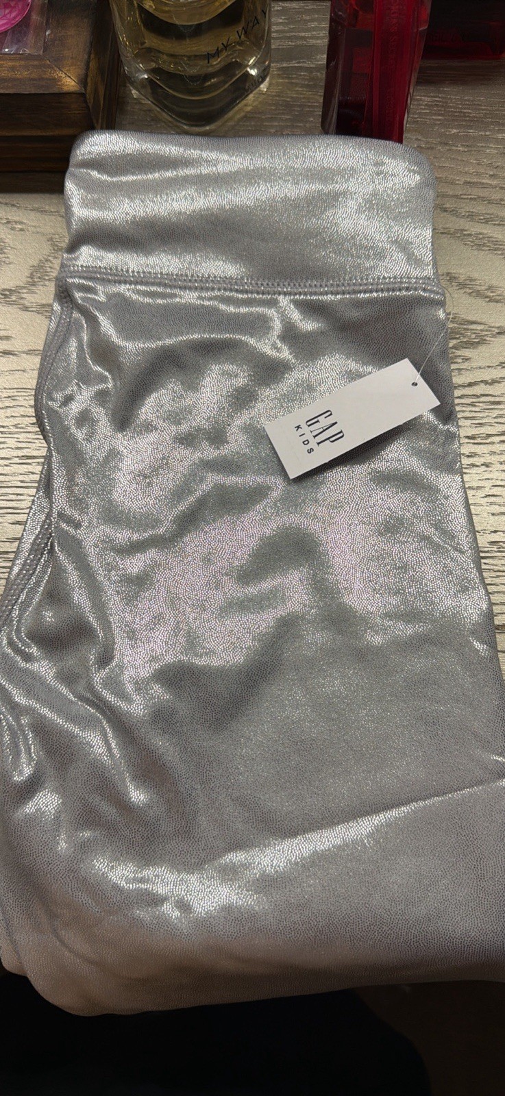 GAP Kids Shiny Silver Solid Jogger Leggings Teens Juniors Size M New w/ Tags