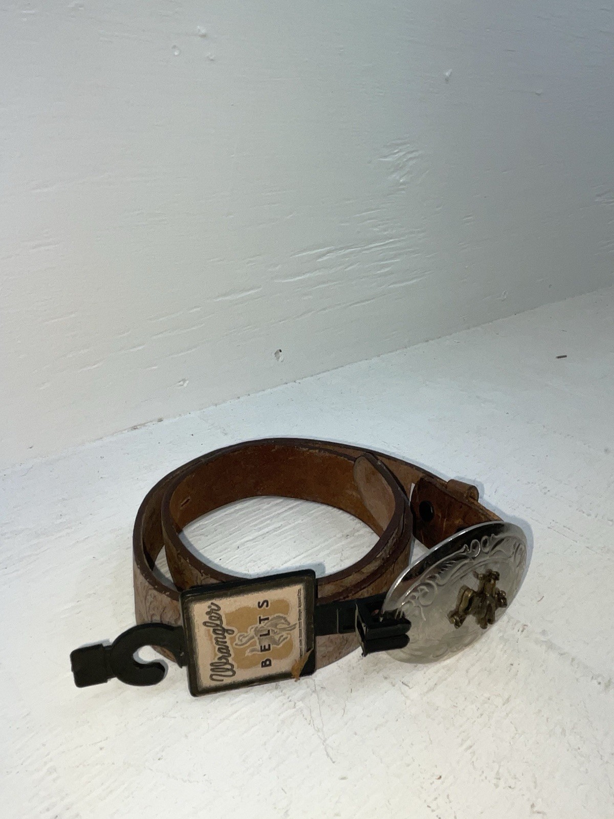 New Brown Genuine Leather Wrangler Tooled 24” Belt #5441 NN-16