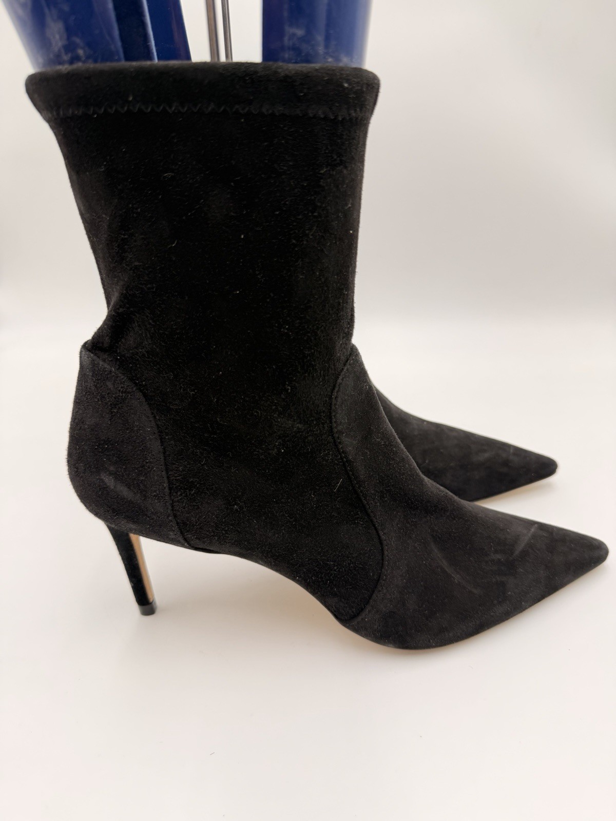 Stuart Weitzman STUART 75 STRETCH BOOTIE in black suede Size 10