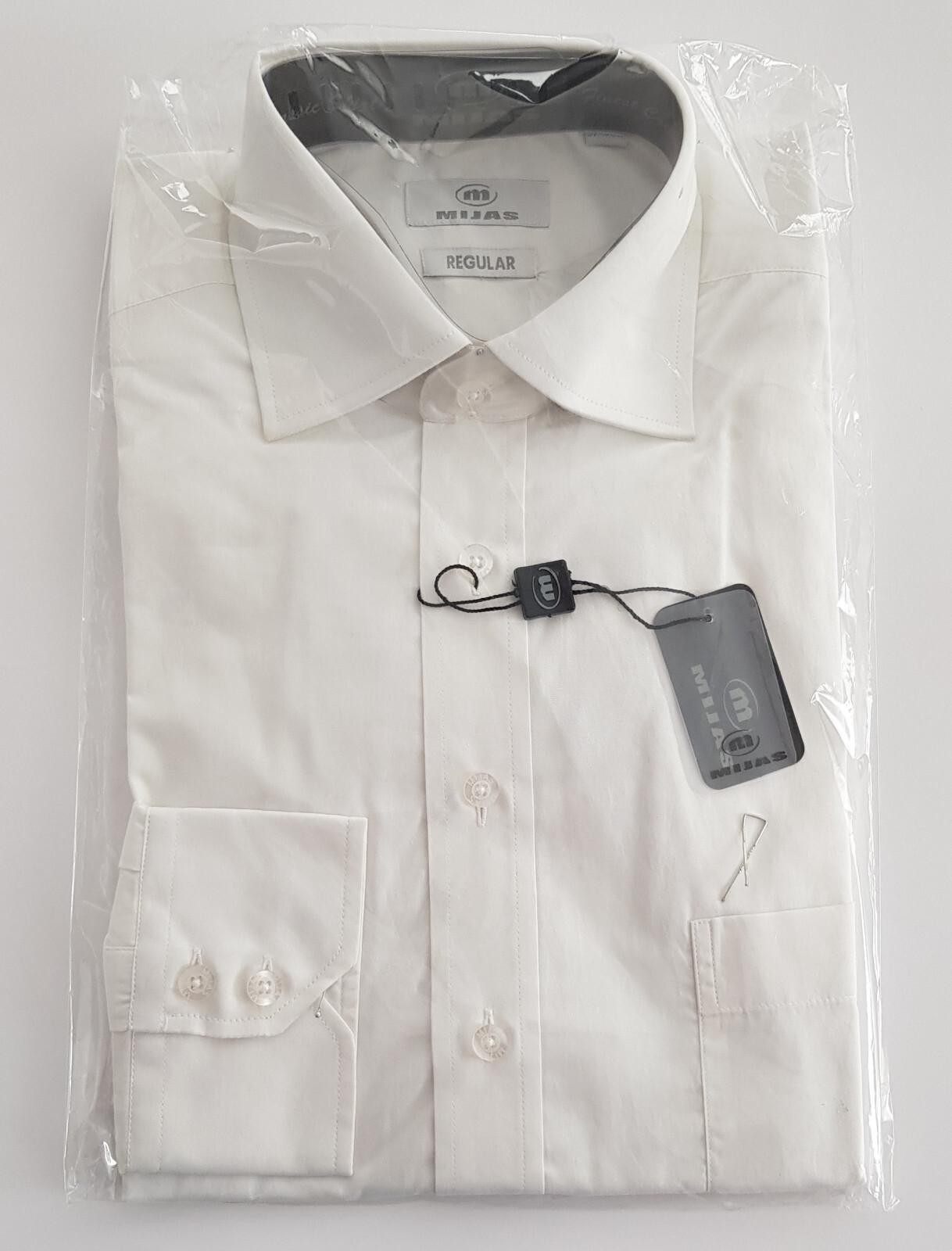 Original Mijas men’s business shirt New Kent long sleeve white regular size 37-38