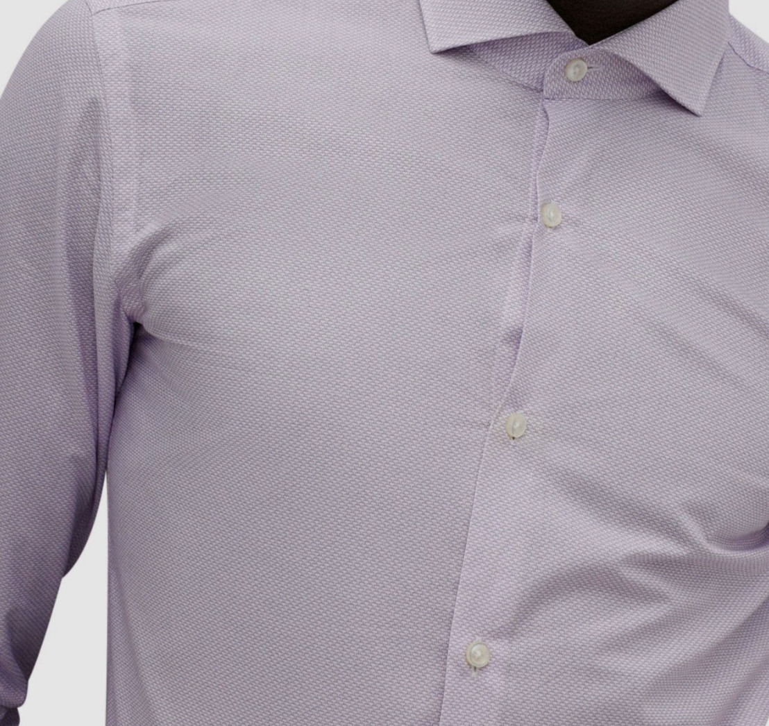 Hugo Boss Men Slim Paste Purple Kason Micro Print Dress Shirt 17 – 43 New