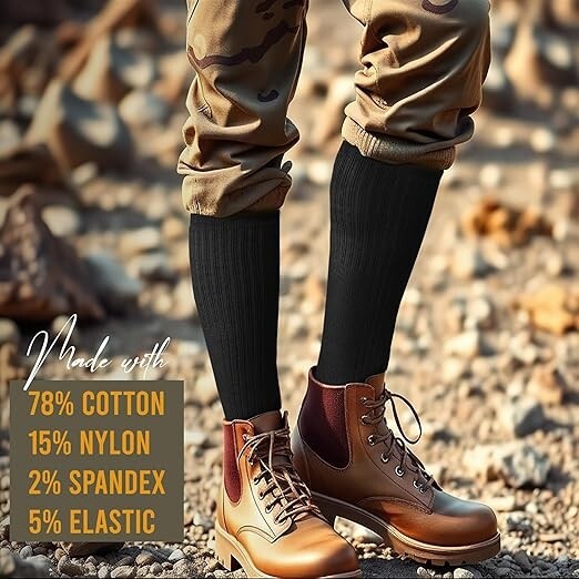 6 Pairs Men Army Military Boot Socks Combat Tactical Trekking Hiking Size 10-13