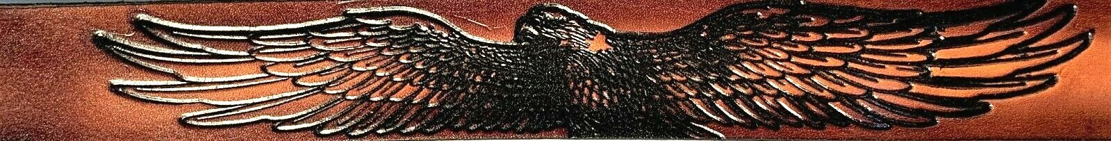 EAGLE MOTORCYCLE TRUCKER BIRD EMBOSSED COWHIDE LEATHER BELT SIZE 26-48 USA MADE