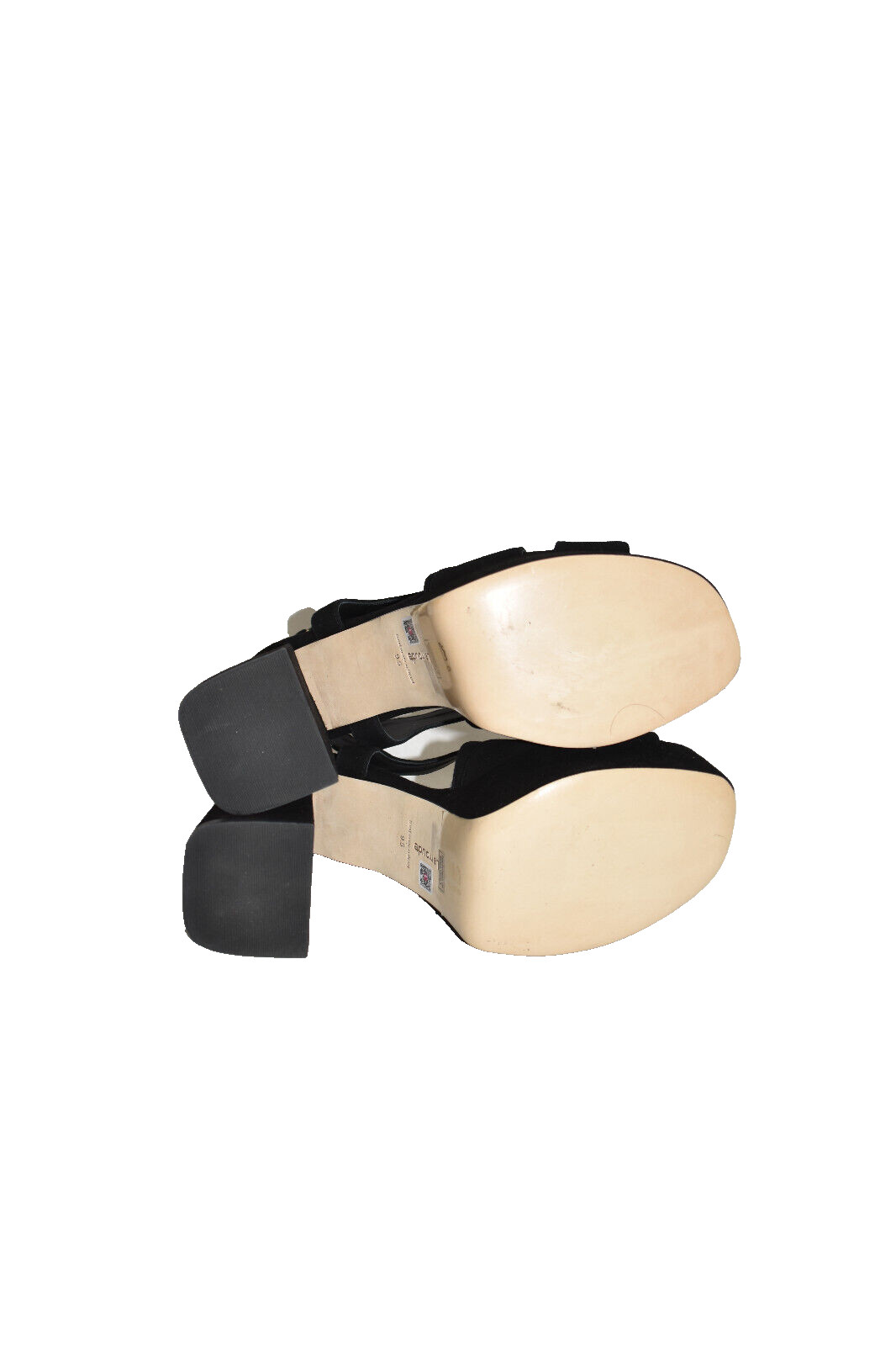 $350 LARROUDE Bee 115MM Suede Platform Sandals ELEVATED BLACK 9.5 (DB39)