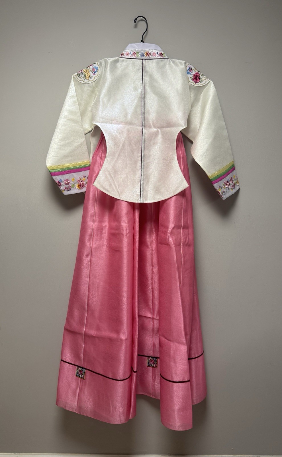 NEW Korean Traditional Hanbok Dress Jeogori Girl’s 13 White Pink Made in Korea
