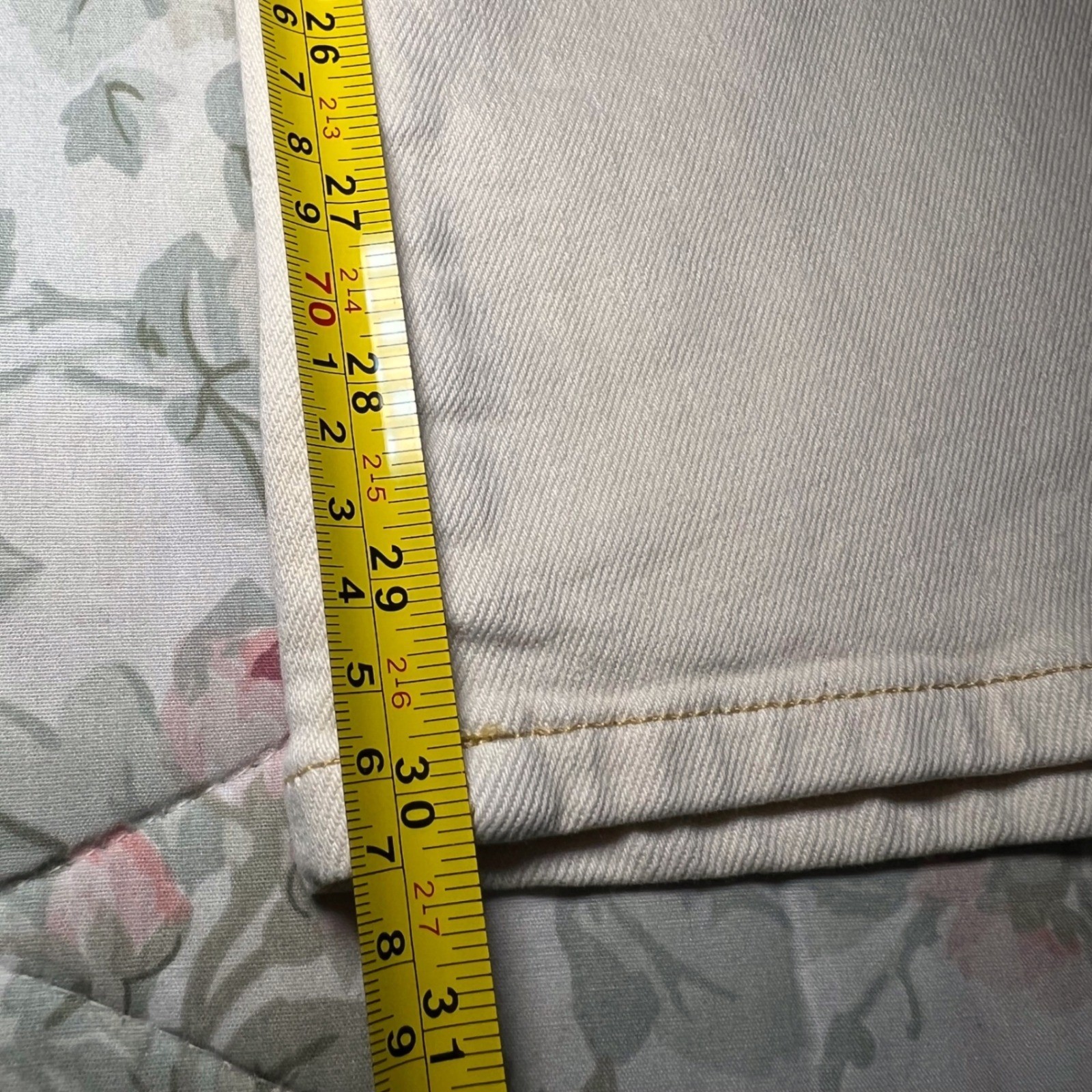 Anthropologie Pilcro Cuffed Crop High-Rise Wide-Leg Cream Color Size 27