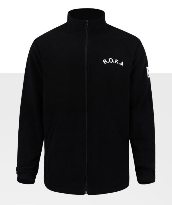 Korean R.O.K.A Fleece Jacket – “KOREA ARMY” Embroidered with Korean Flag