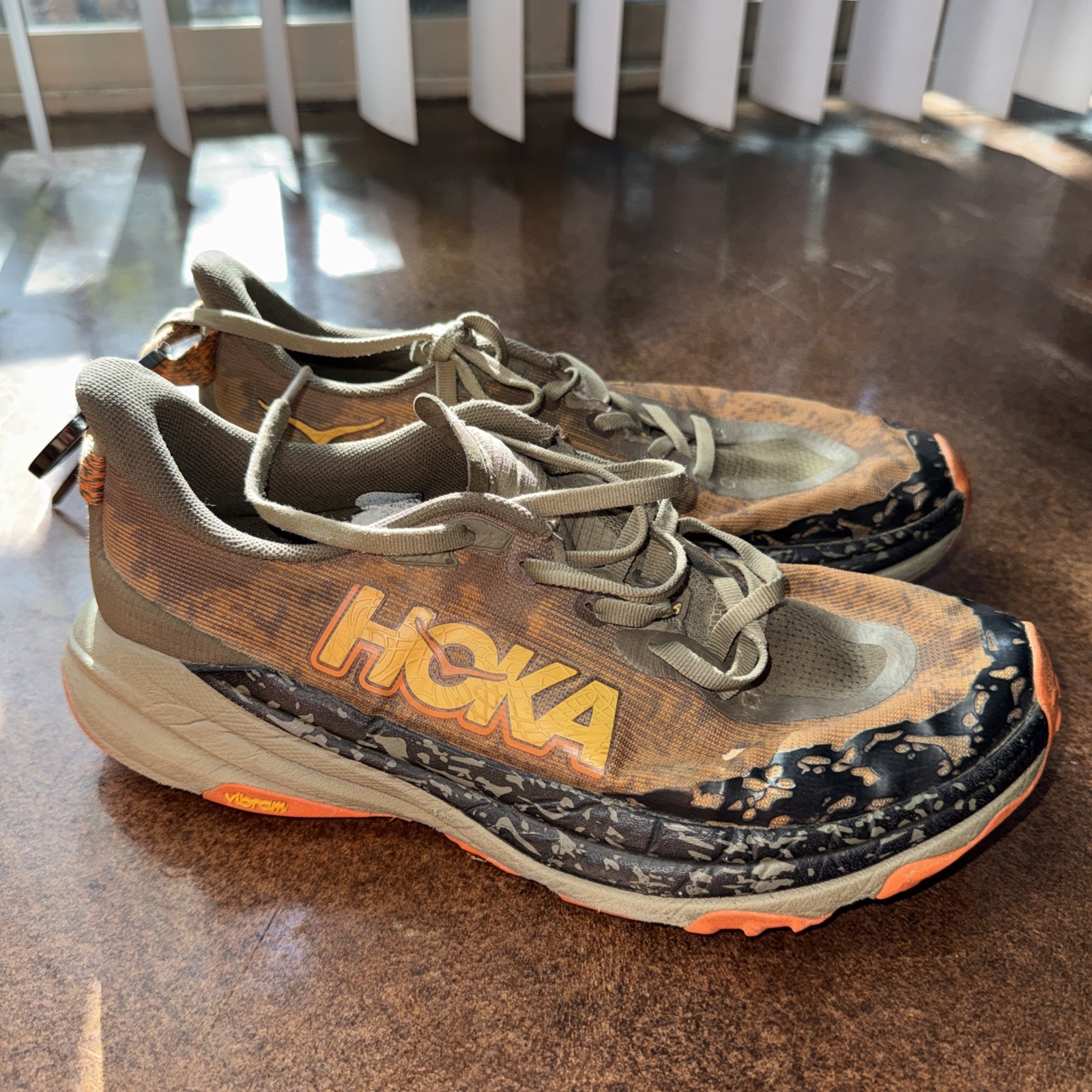 Hoka Speedgoat 6 Men 8 D Olive Black Trail Hiking Running Shoes
