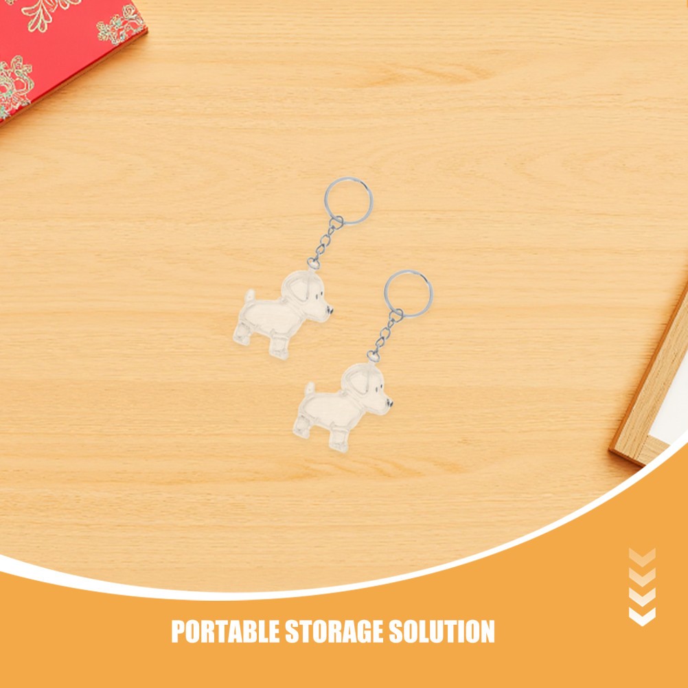 4Pcs Dog Transparent Lightweight Hair Storage Keychain Pet Memorial Souvenir