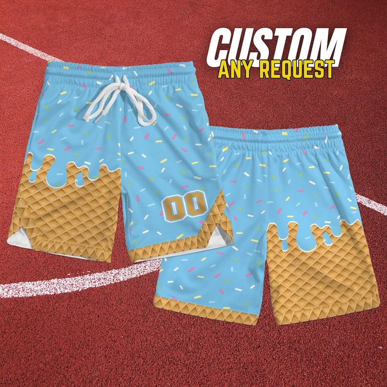 Baseball Jersey Shorts Kid – Youth Ice Cream Drip Sports Mesh Shorts Size 2T-YXL