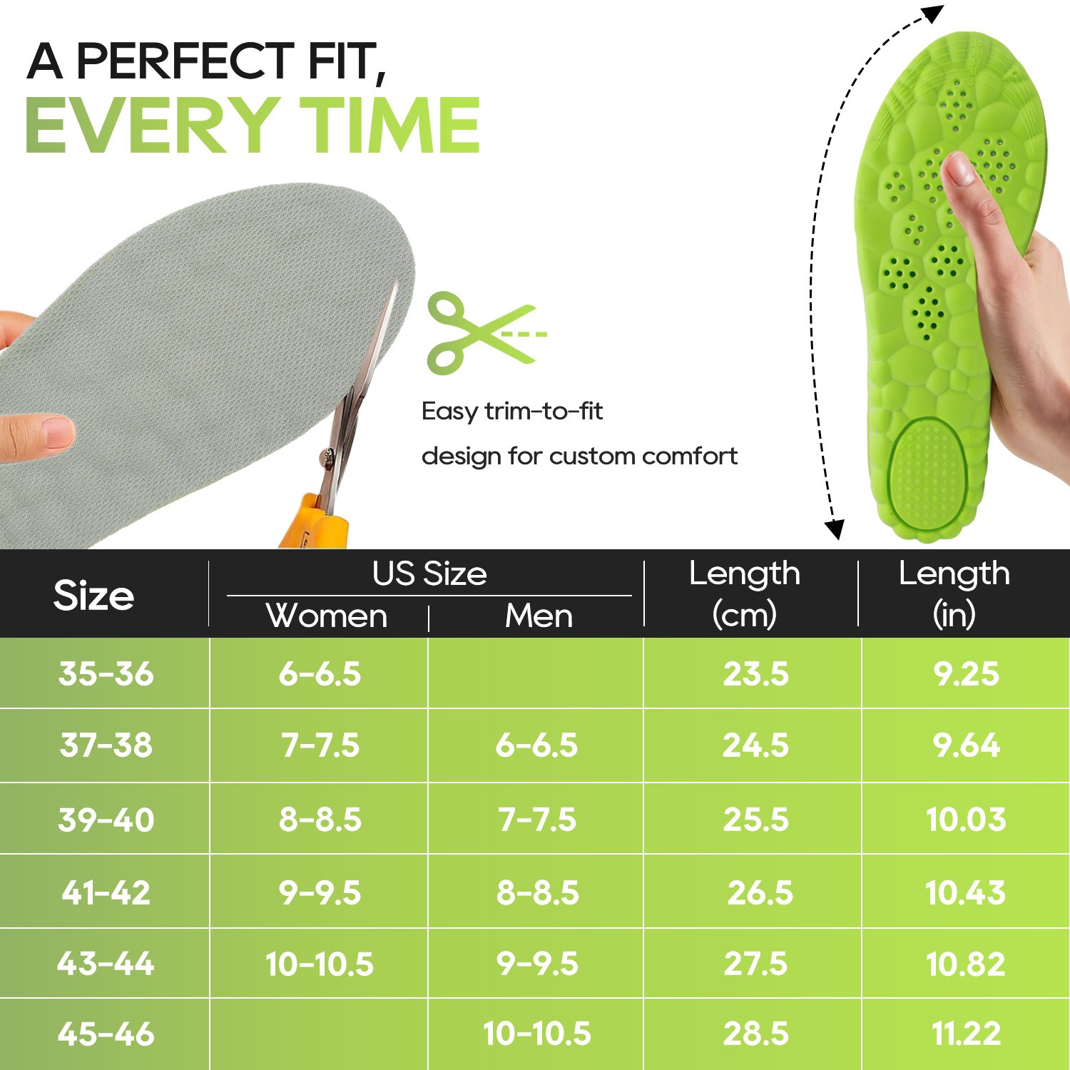 4D Cloud Height Increasing Insoles Anti-Stink & Sweat-Absorb Unisex for US 7-12