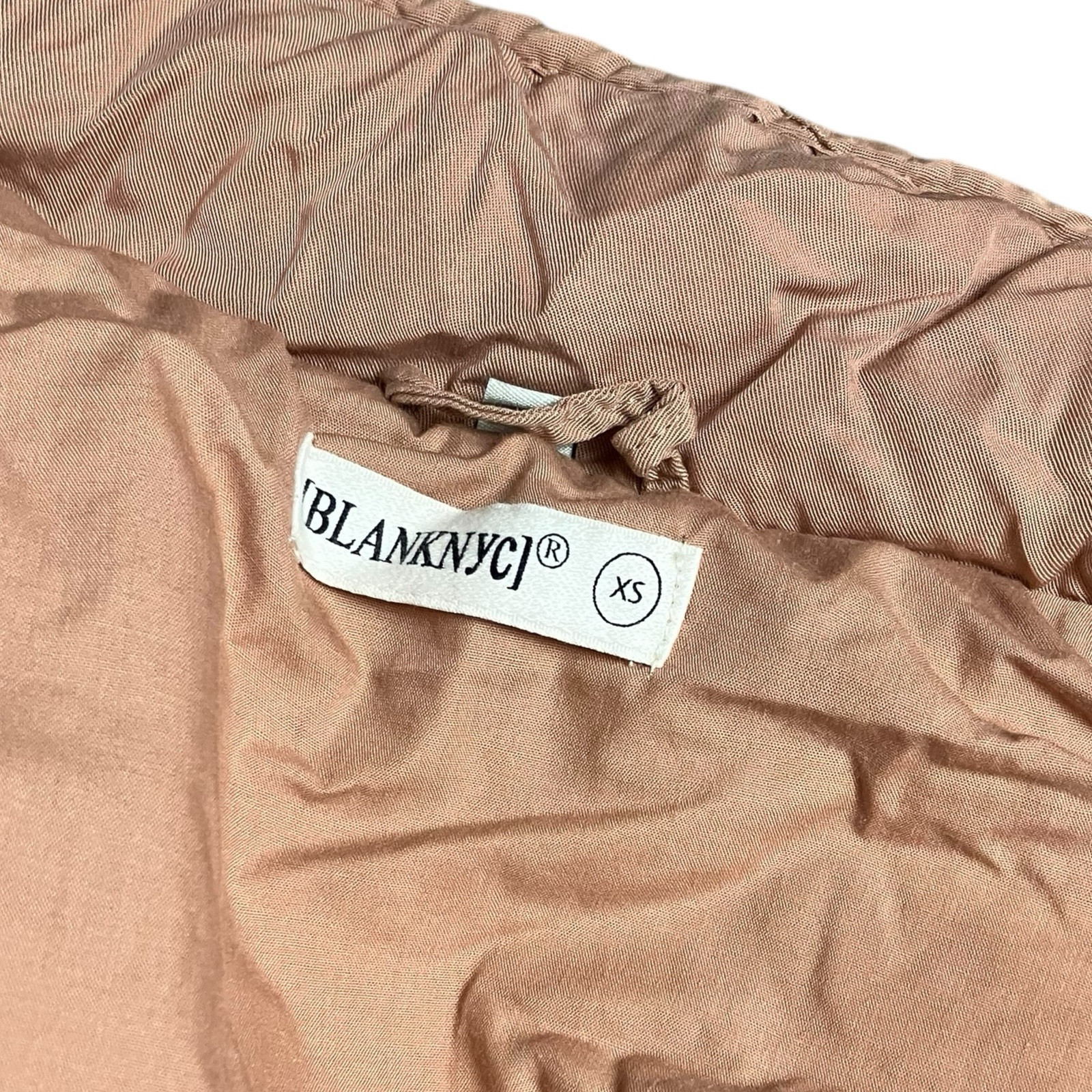 Blank NYC Jacket Womens XS Peach Quilted Cropped Zip Spring Bomber
