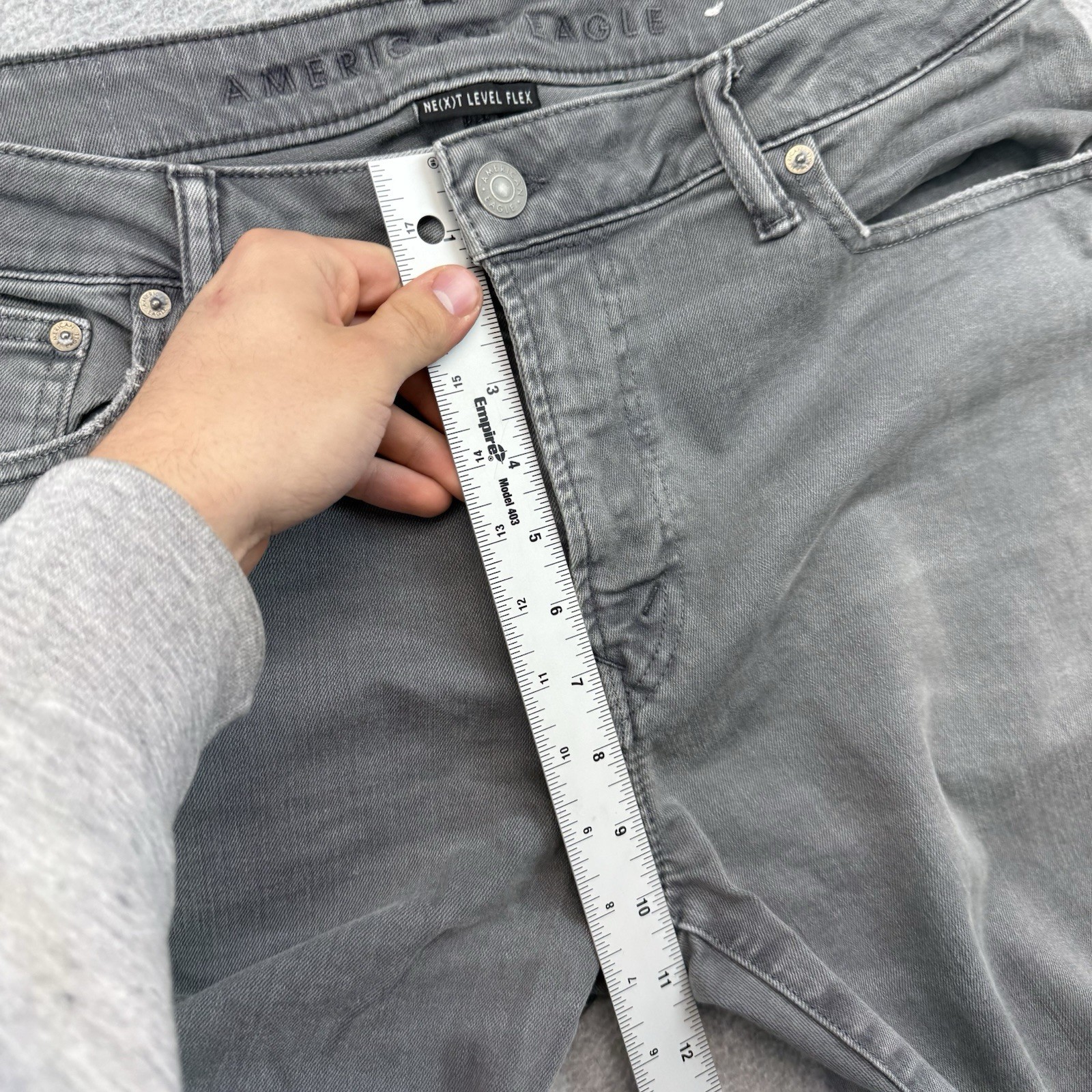 American Eagle Next Level Flex Slim Fit Jeans Mens 34×30 Gray Denim Stretch