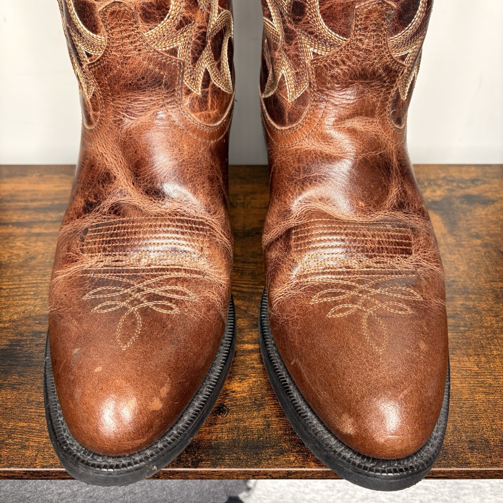 LAREDO Men’s Breakout Cowboy Boots Rust Brown Leather 68354 Sz 11.5 VERY GOOD!!!
