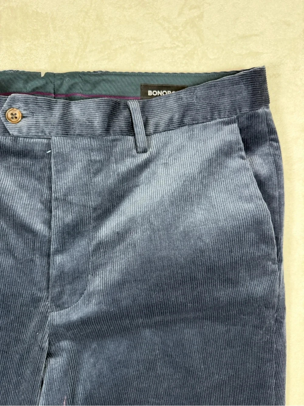Bonobos 34W 34L Olimpias Fabrics Italy Woven Men’s Dark Navy Corduroy Trousers