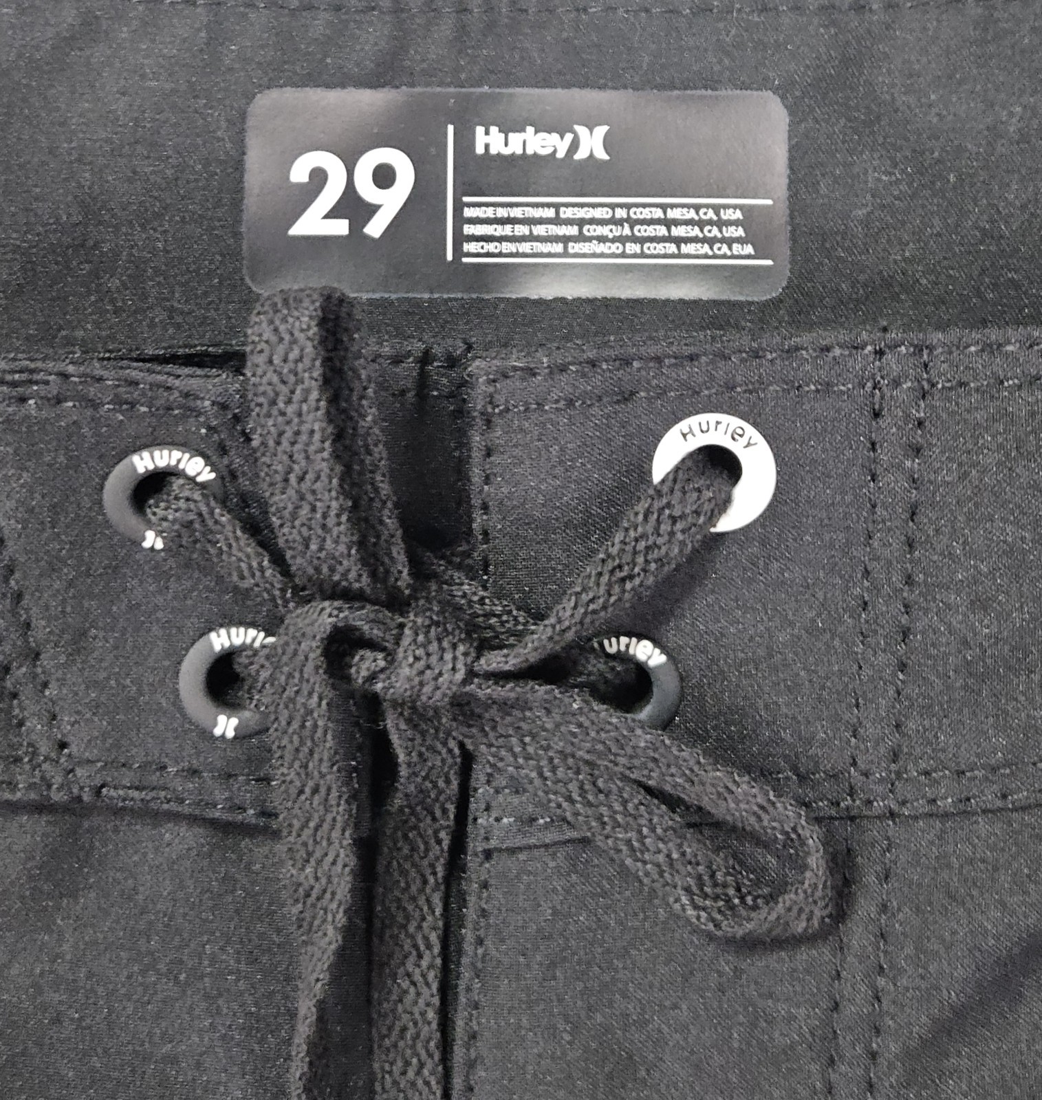 Hurley Board Shorts Mens 29 Black Surf Swim Quick Dry Stretch NWT