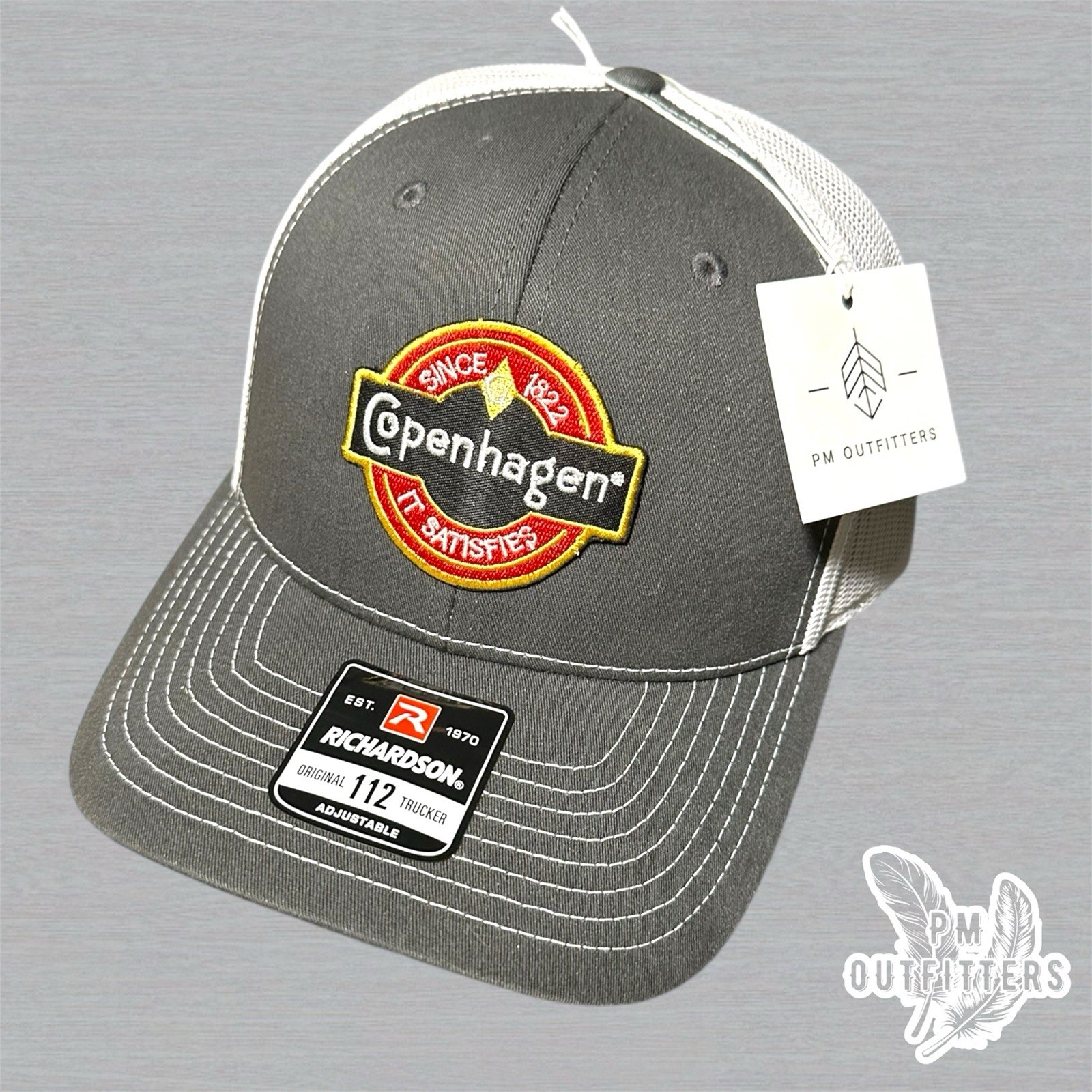 Vintage Retro Copenhagen Small Logo Embroidered Patch Richardson 112 Trucker Hat