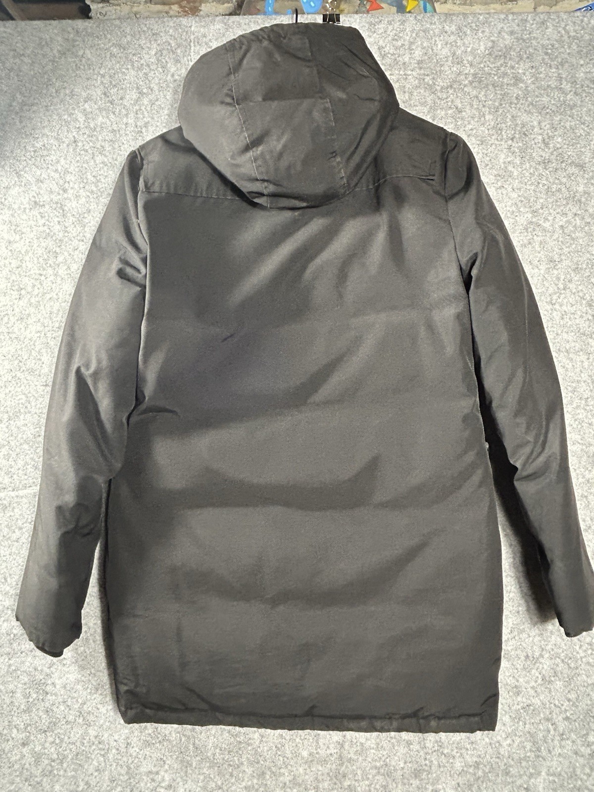 Penfield 80/20 Down Filled Toggle Duffle Parka Jacket Hooded Black Medium Read