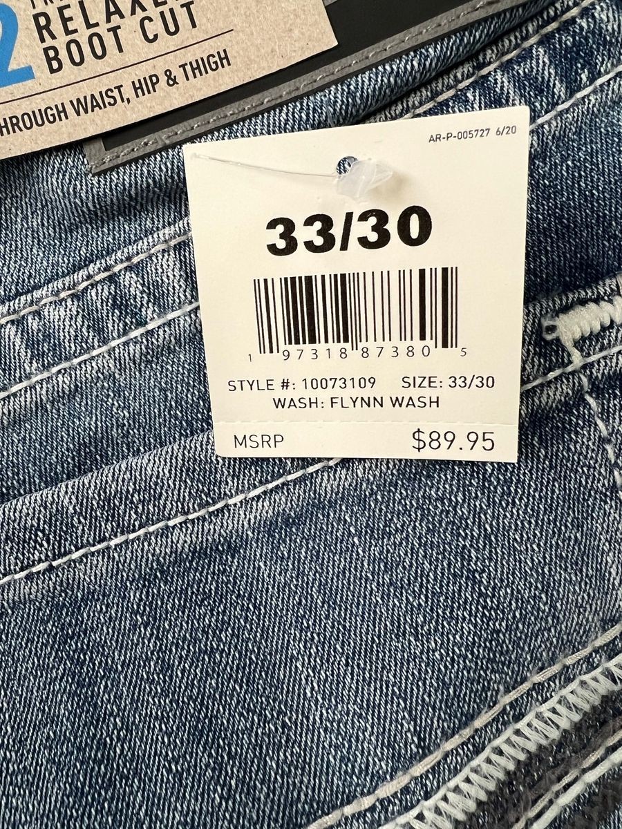 ARIAT M2 Traditional Relaxed Boot Cut Jean Men’s Size 33×30 Flynn Wash