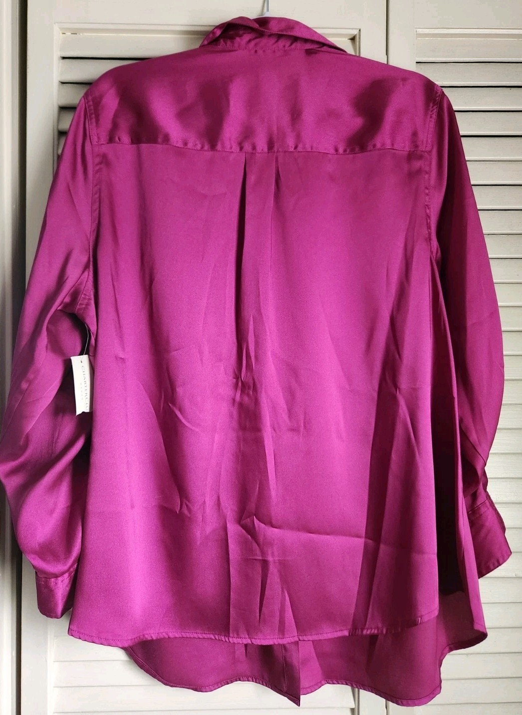 NWT”s Kismet Silky Satin Button Up Roll Tab Sleeve Blouse Plus Size 18W Pink