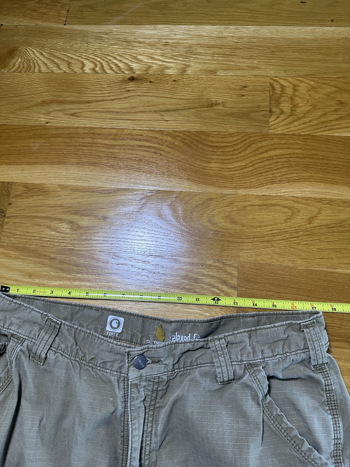 Carhartt Force Men’s Relaxed Fit Straight Leg Beige Ripstop Cargo Pants 36