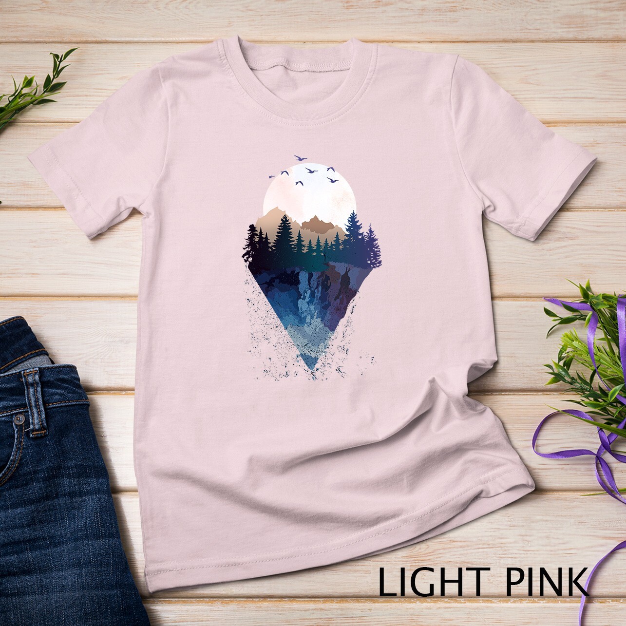 Funny Geometric Mountain Abstract Geometry Outdoor Gifts T-Shirt Unisex T-shirt