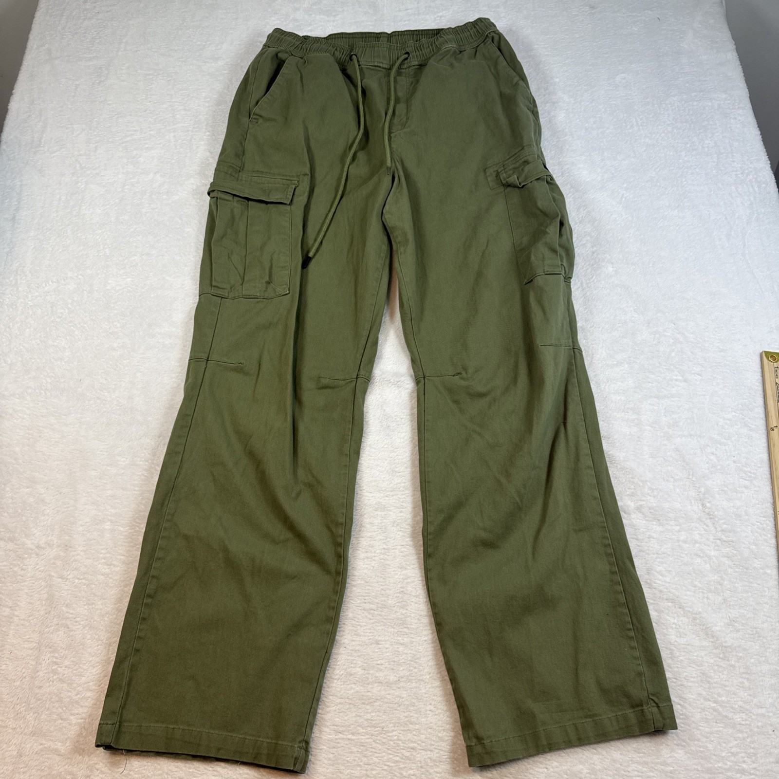 WESCO Cargo Pants Mens Extra Large Olive Tapered Pull On Drawstring