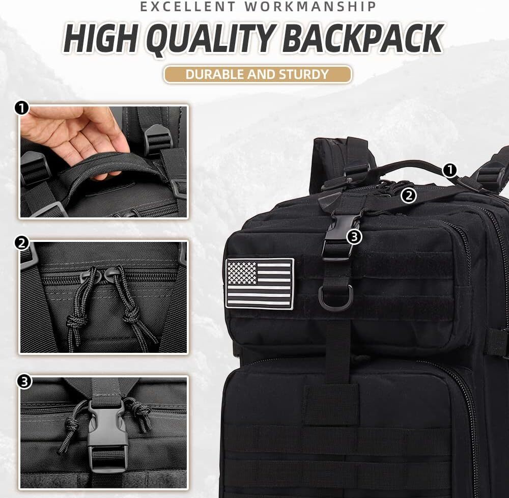 30L 45L Tactical Military Backpack Large Army Go Bug Out Bag 3 Day Assault Pack