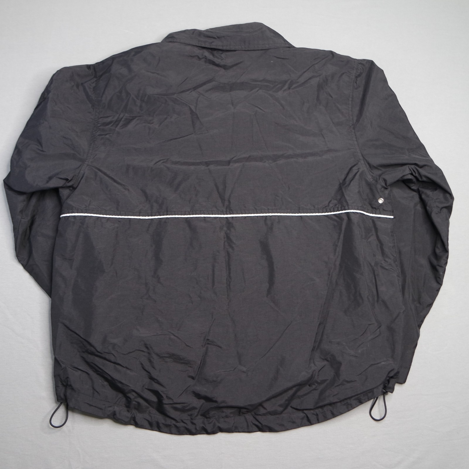 Vtg Y2K Dickies Windbreaker Work Jacket Black Zip Reflective Mens Large Patch