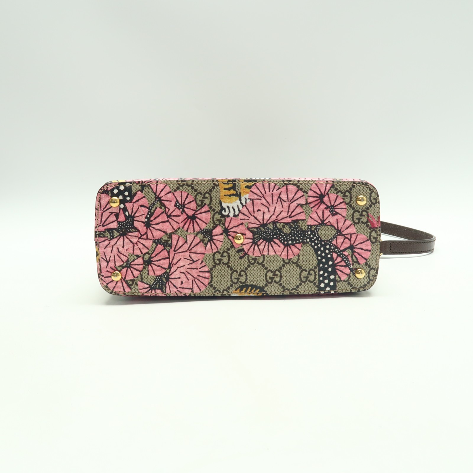 Gucci Blooms Brown GG Bengal Tiger Canvas Satchel T10400162