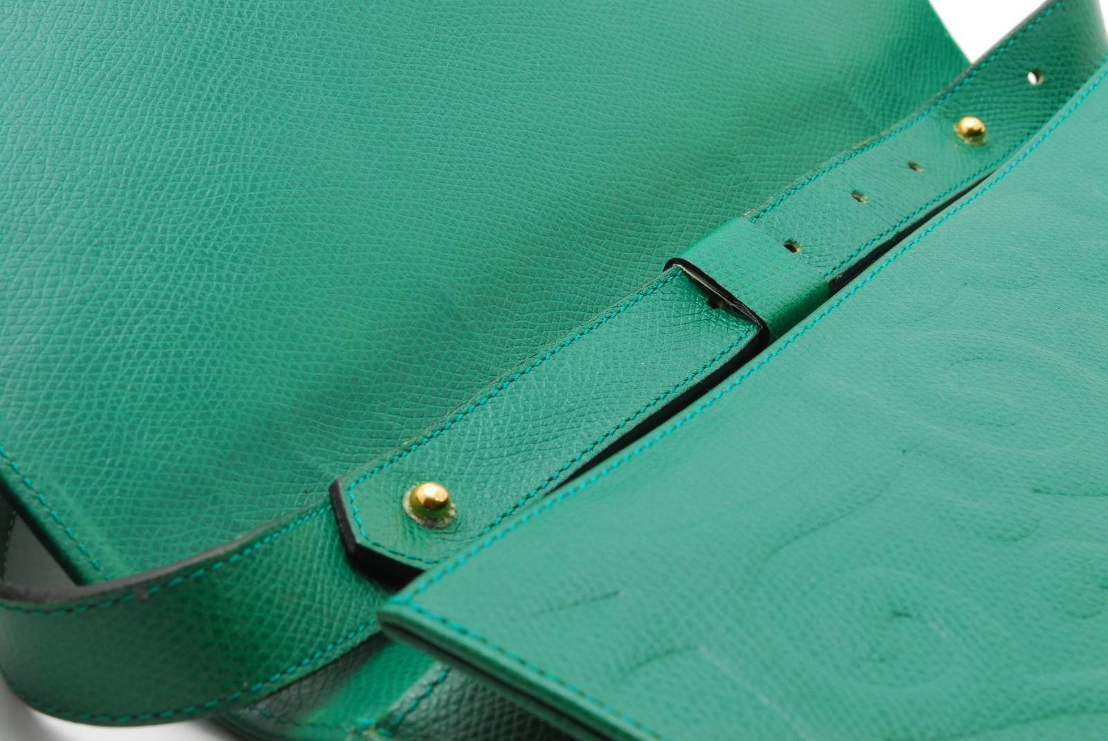 Read‼ Yves Saint Laurent Shoulder Bag Arabesque Leather Green YSL