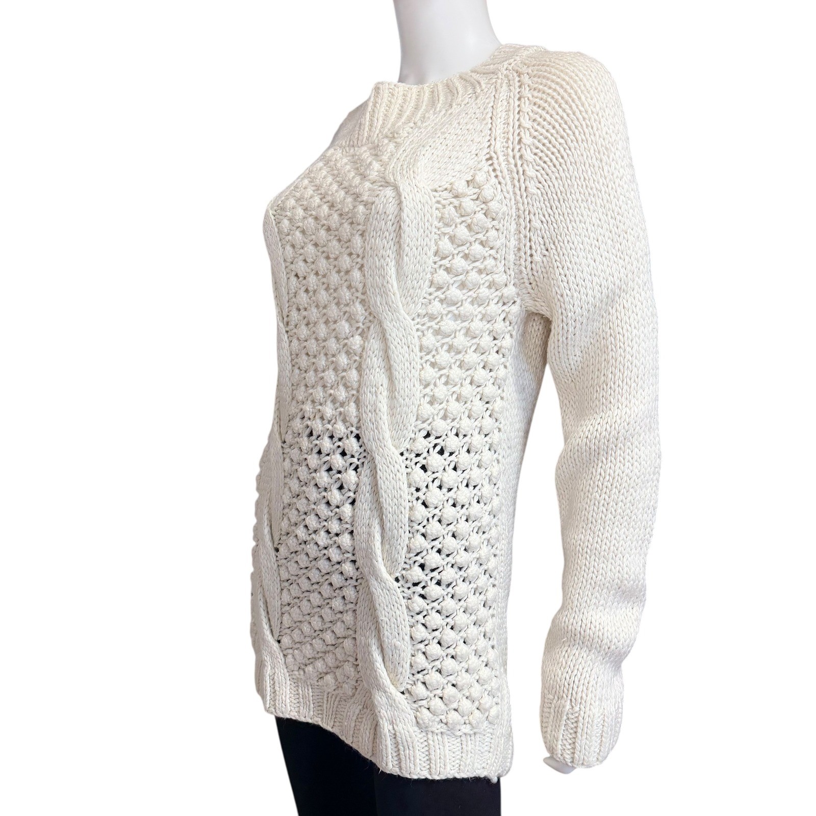 Mossimo Cottagecore Cable Knit Cozy Sweater Wool Blend Boho Old School Womens L