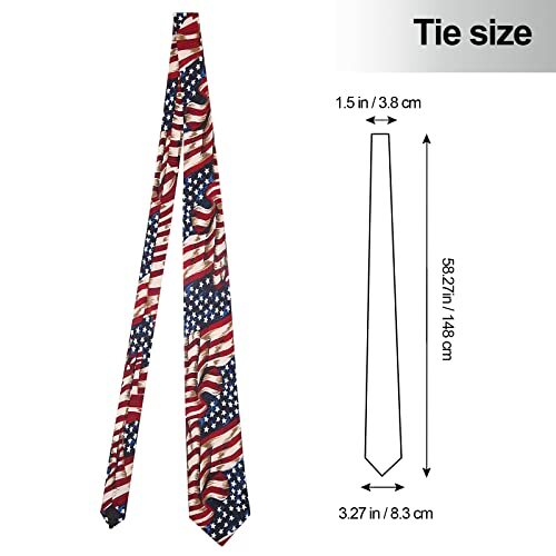 Men’s American Flag Ties 3.27″ (8.3CM) USA Flag Necktie For Men Honor