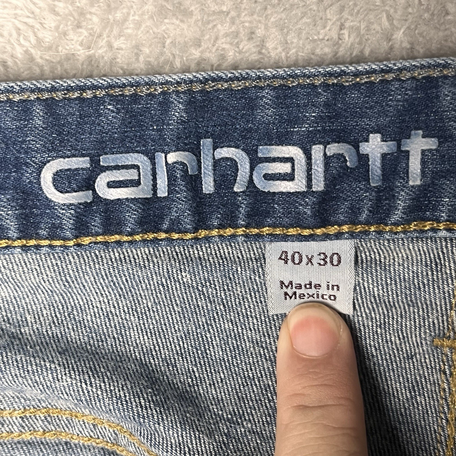 Carhartt Relaxed Fit Straight Denim Jeans Button 5-Pocket Medium Wash Men 40×30