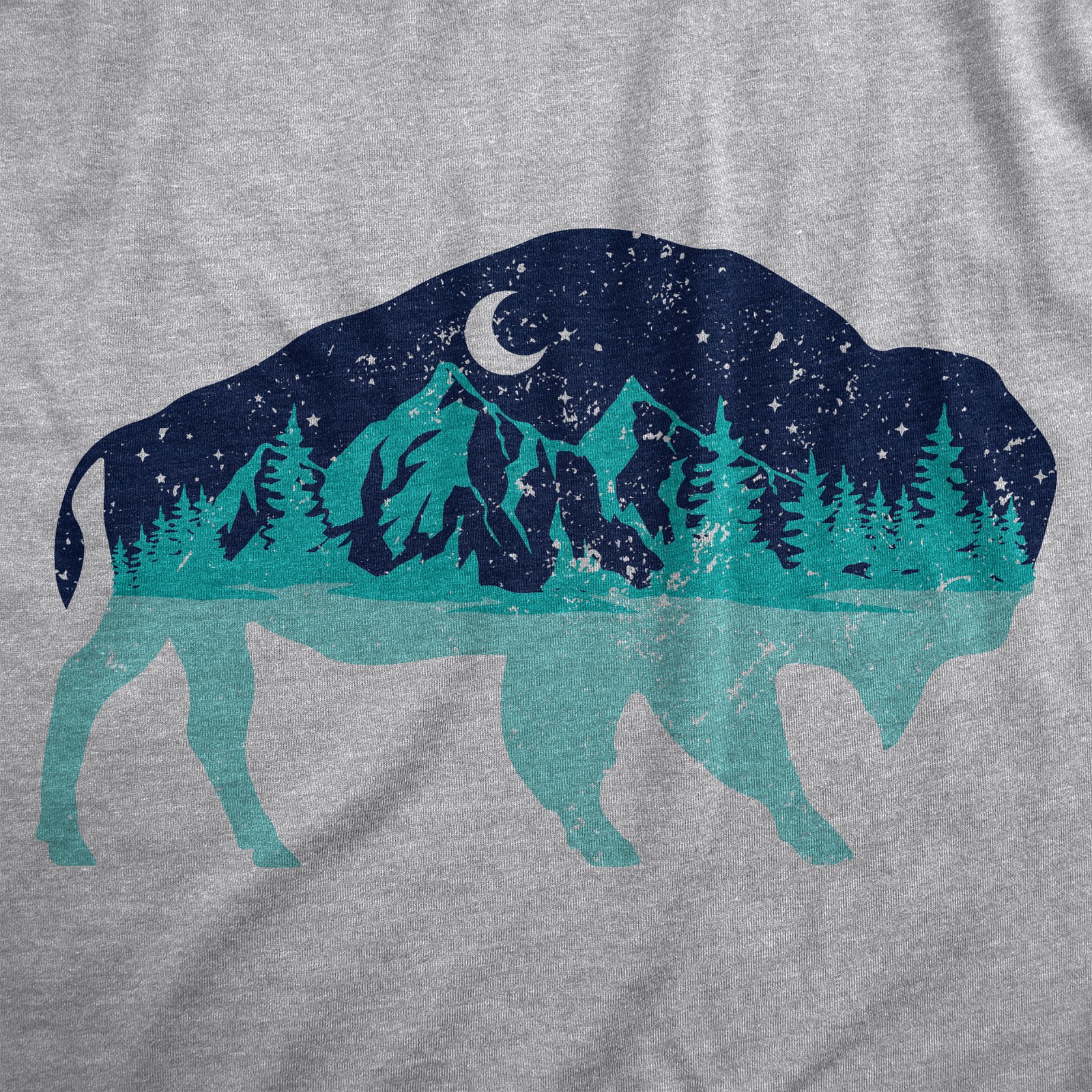 Womens Nature Bison T Shirt Funny Cool Outdoor Lovers Buffalo Tee for Ladies