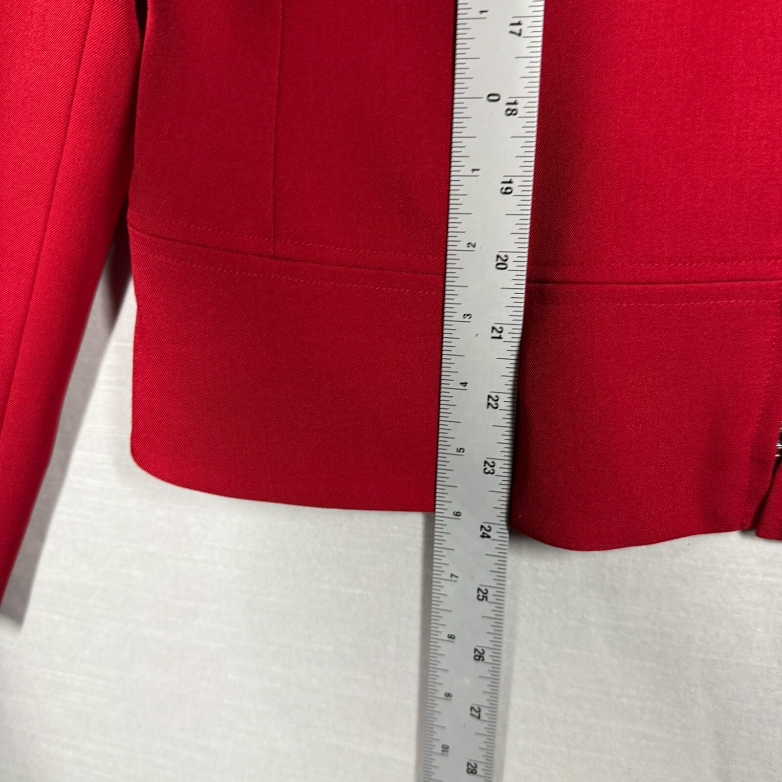 Nine & Company Jacket Womens 10 Red Casual Collared Padded Chic Work Office