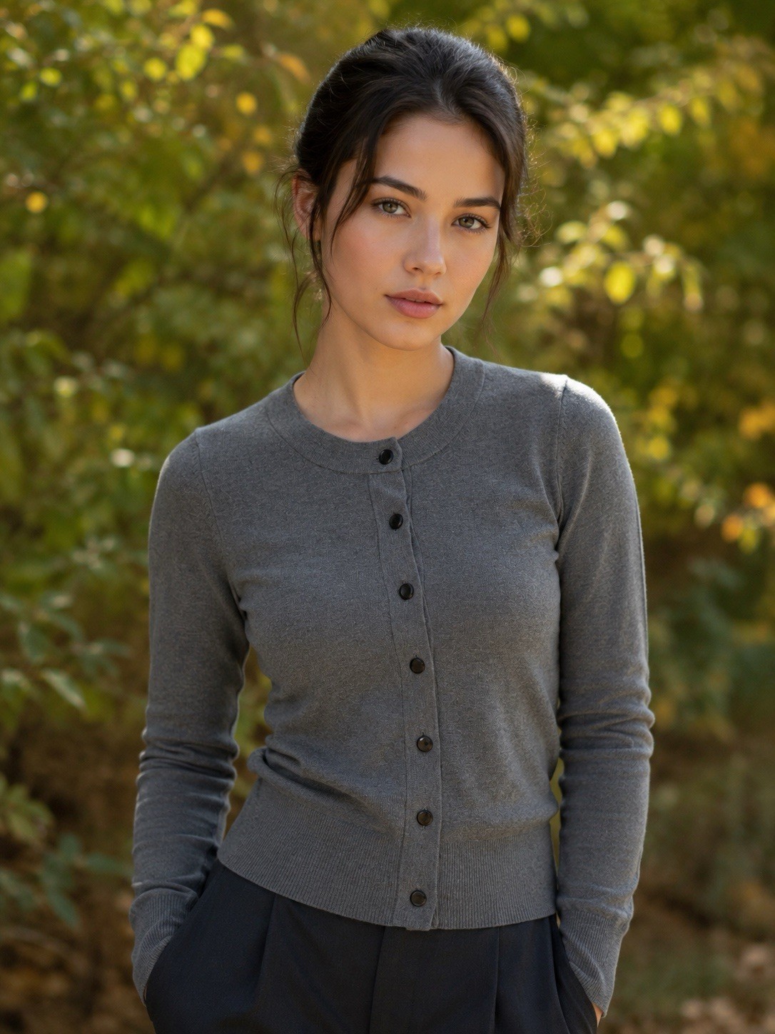 Cotton/Silk/ Cashmere Banana Republic Gray Knit Button Front Cardigan Women’s XS
