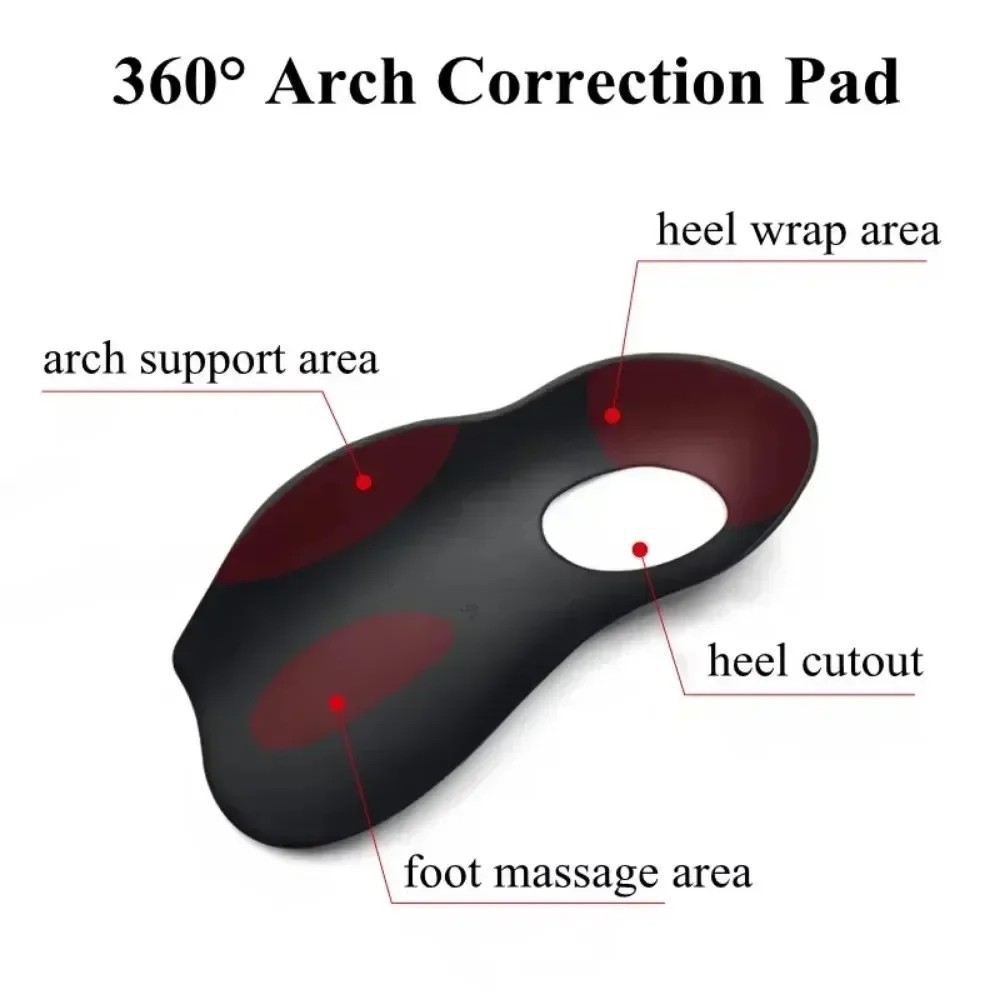1Pair Orthotic Shoe Insoles Insert Flat Feet High Arch Support Plantar Fasciitis