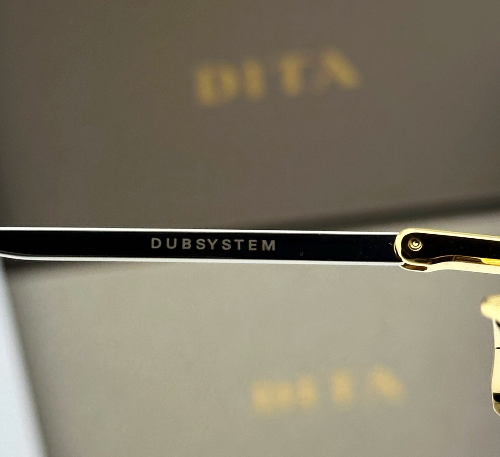 DITA Dubsystem Sunglasses Gold Silver Green AR Square DTS157-A-01 63mm NEW