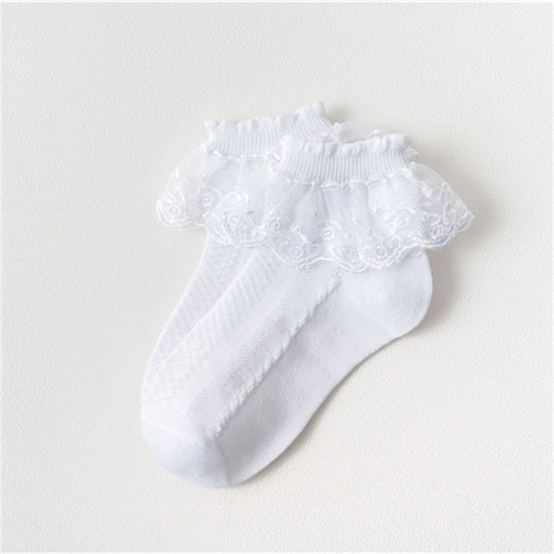 Children’s Lace Socks Thin Summer Cotton Princess Short Socks White Dance