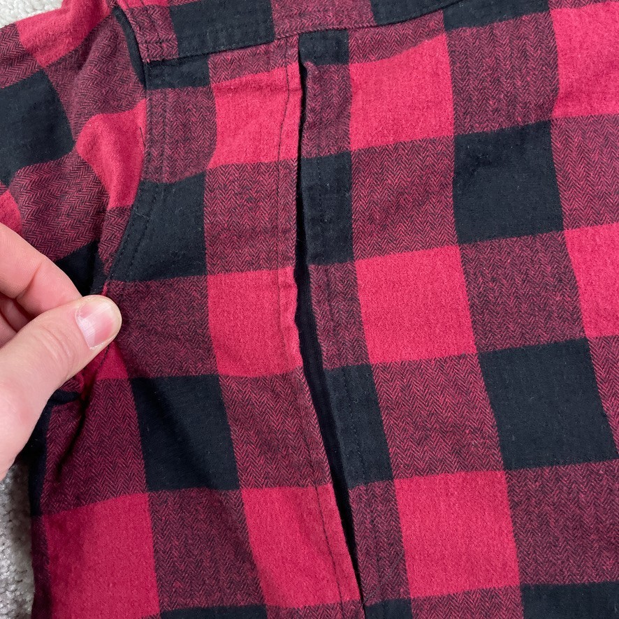 Five Brother Womens Shirt Medium Red Black Buffalo Plaid Heavy Flannel Tunic